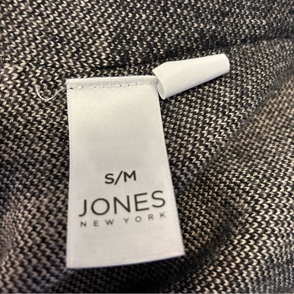 Jones New York cream black check poncho cotton wool blend with zipper size S/M - Picture 6 of 9